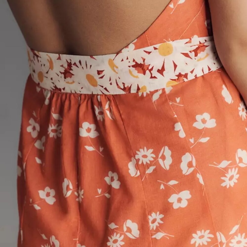 ANTHROPOLOGIE | Maeve Halter Open-Back Godet Midi Shirt Dress | NWT - Picture 9 of 9